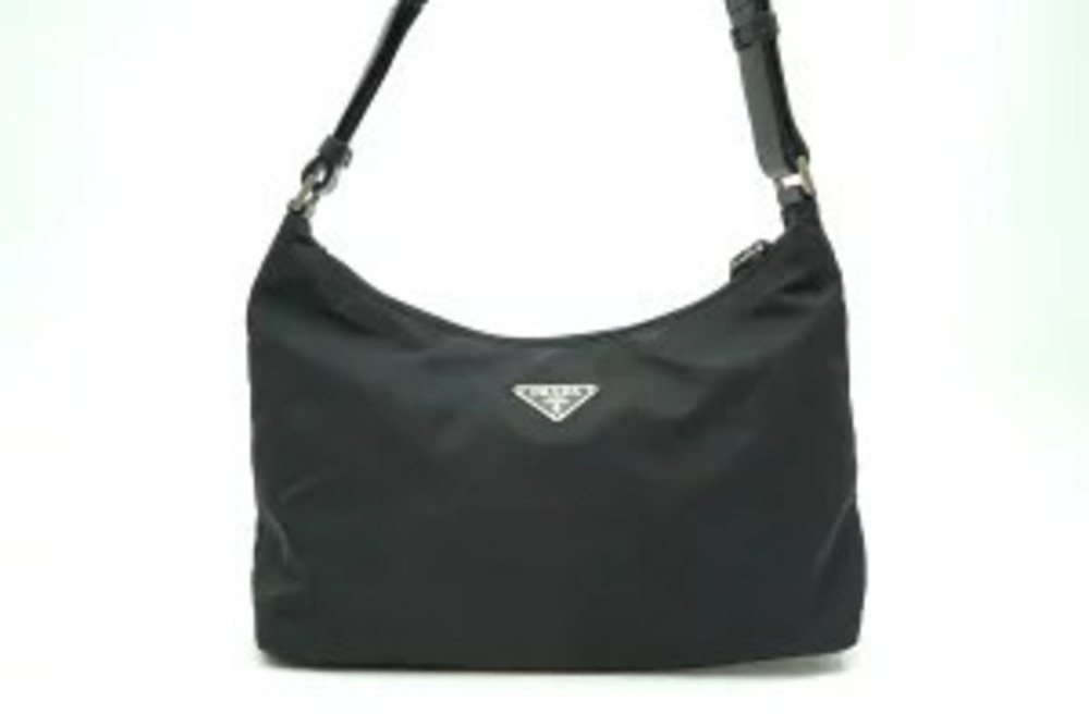 Prada Vela Hobo Shoulder Bag Black